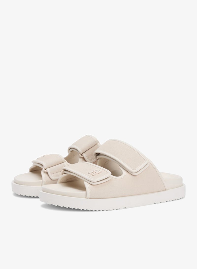 TOMMY HILFIGER Leather Double Strap Serrated Sandals - Image 3